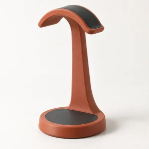 Terracotta and black 3D-printed headphone stand